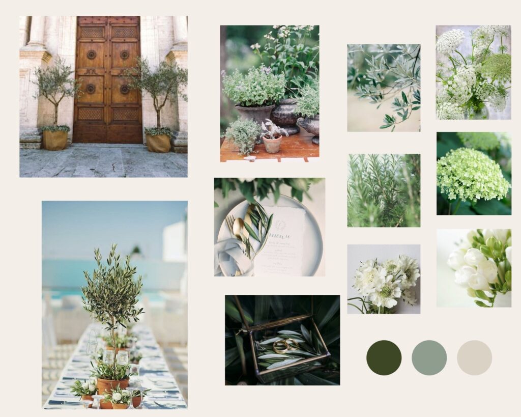 mediterranean wedding design italian september - wedding designer moodboards